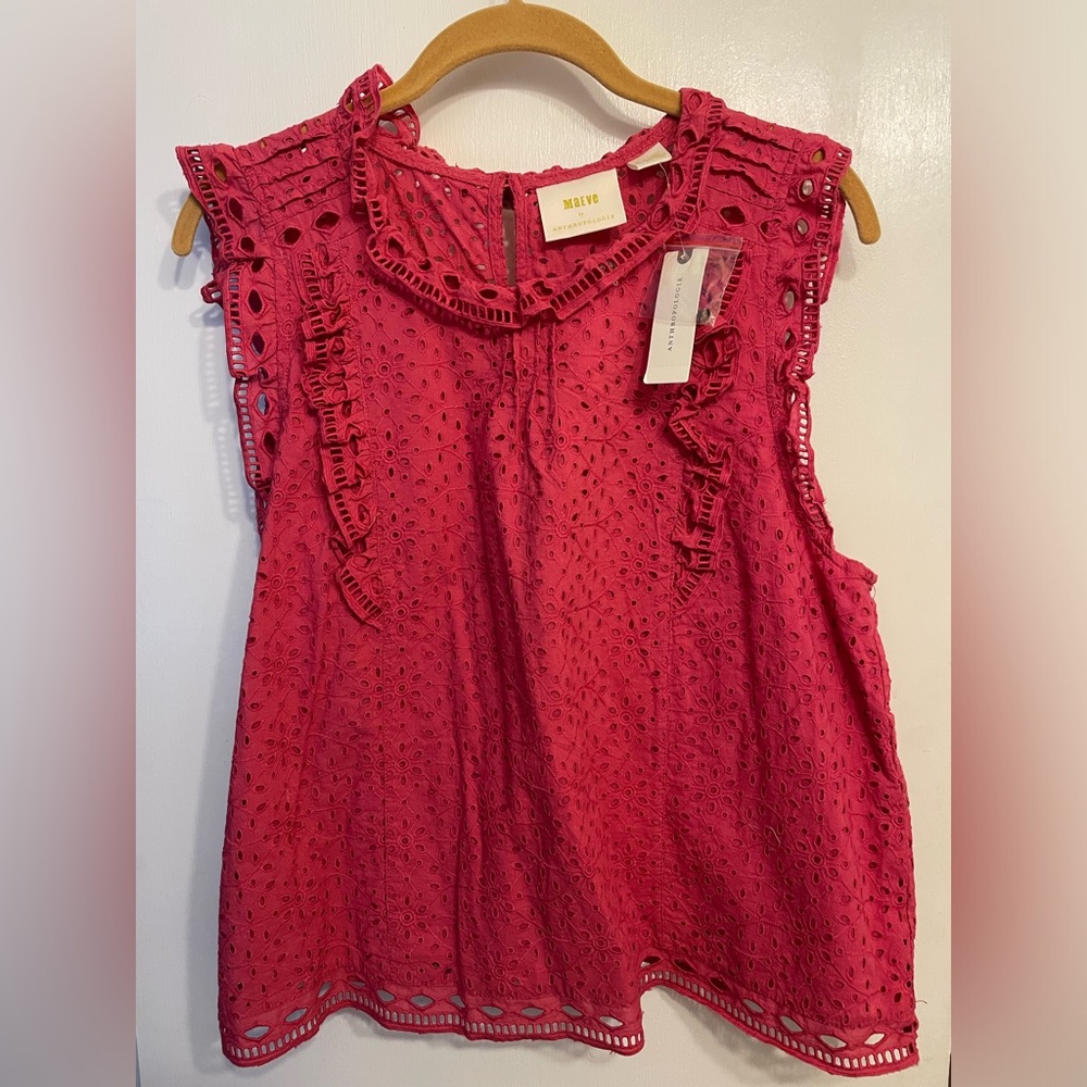 NWT Anthropologie Maeve Tilly Eyelet Blouse size 14
